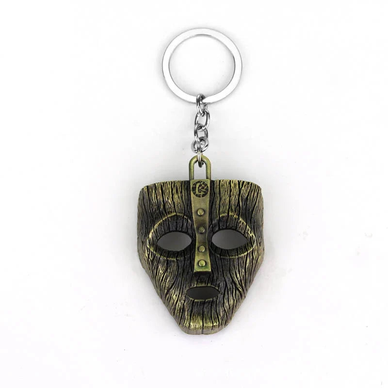 Punk Jim Carrey Movie The Mask Keychain Keyring Fancy Dress Loki Halloween key chains Pendant Funny Car Chaveiro