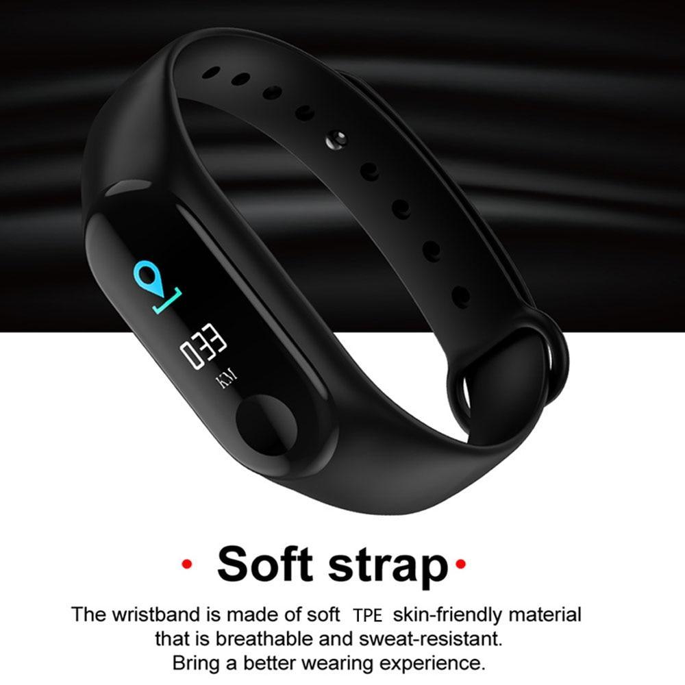 Proffesional Smart Sport Watch With Band Blood Pressure Monitor and Bracelet M3Plus Wristband for Men and Women In Modern Design