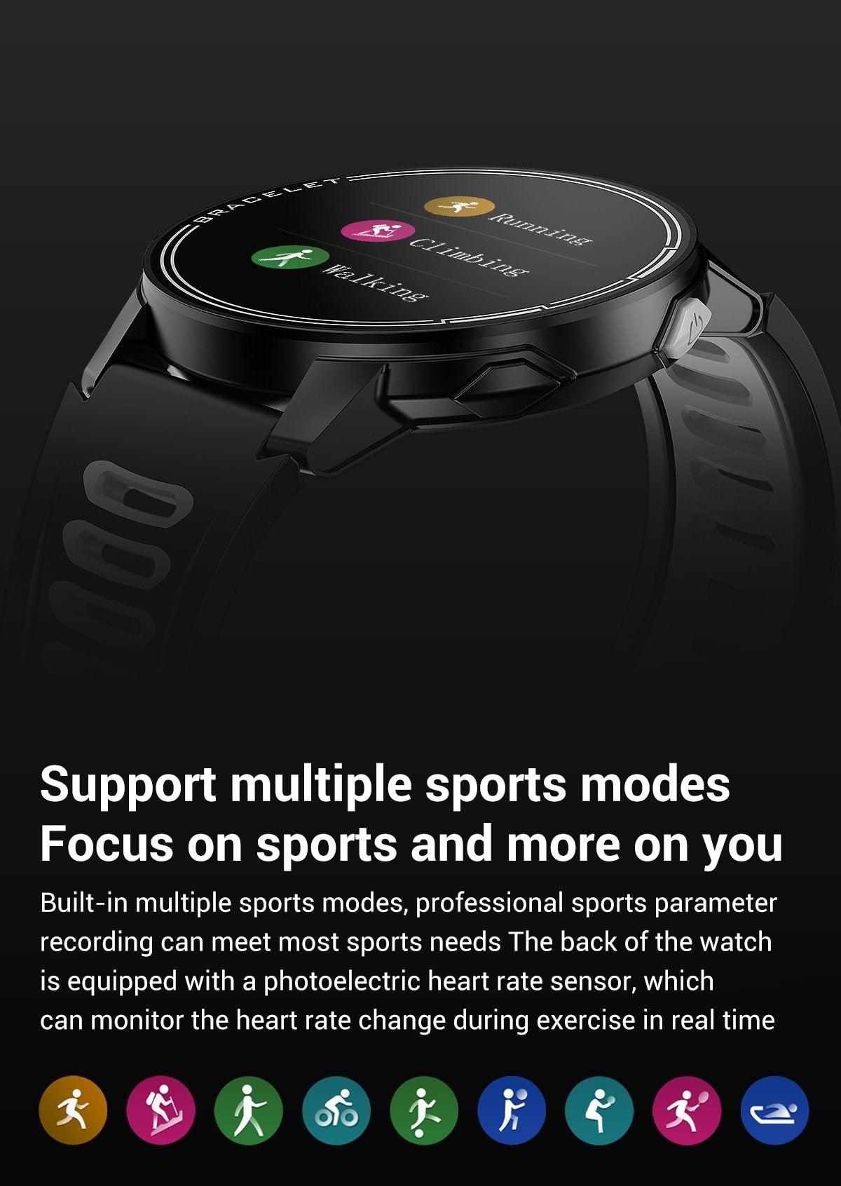 New Proffesional Smart Watch With IP68 Waterproof Protection Sport Men Women Bluetooth Smartwatch Fitness Tracker Heart Rate Monitor For Android IOS