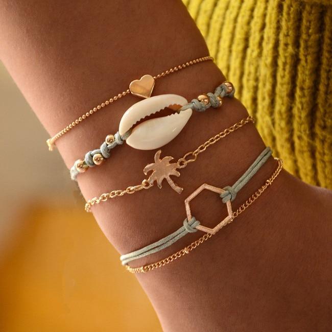 Modern Fashion New Luxury Different Style Elegant Elephant Tree Of Life Tassel Chain Bracelet Sets For Women Jewelry Trend Sets For Her