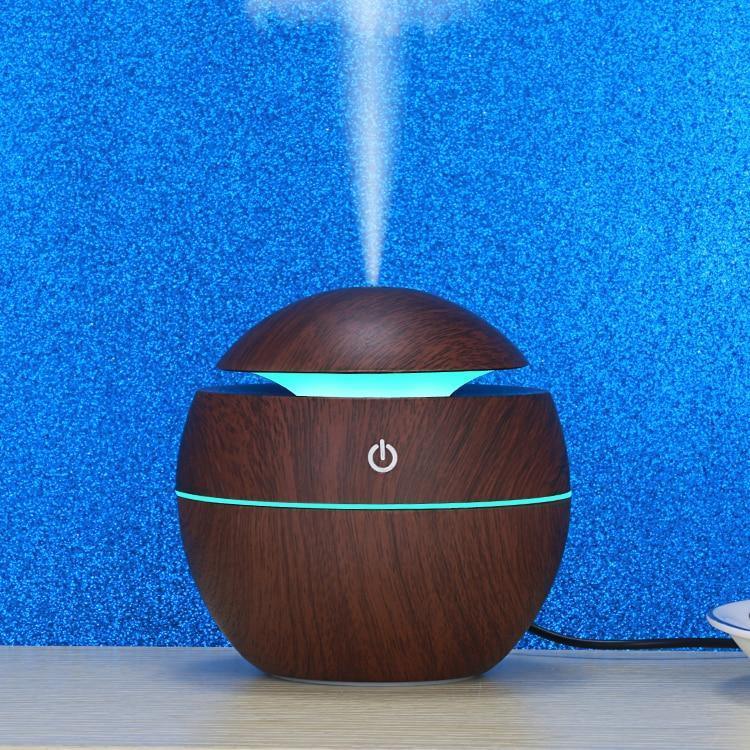 130ML USB Aroma Diffuser Ultrasonic Cool Mist Humidifier Air 7 Color Change LED Night Light For Office Home
