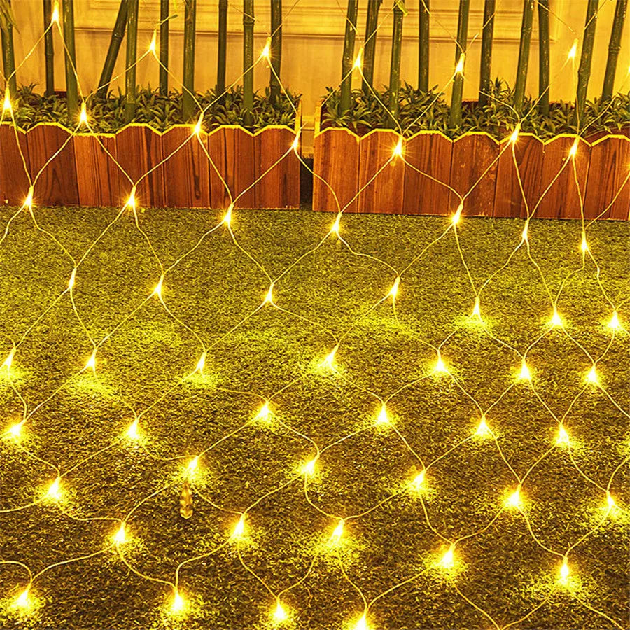 1.5*1.5M 3x2M 10x1M 6X4M Christmas Net Light Outdoor LED Net Mesh String Light Garden Holiday Party Wedding Fairy Light Garland