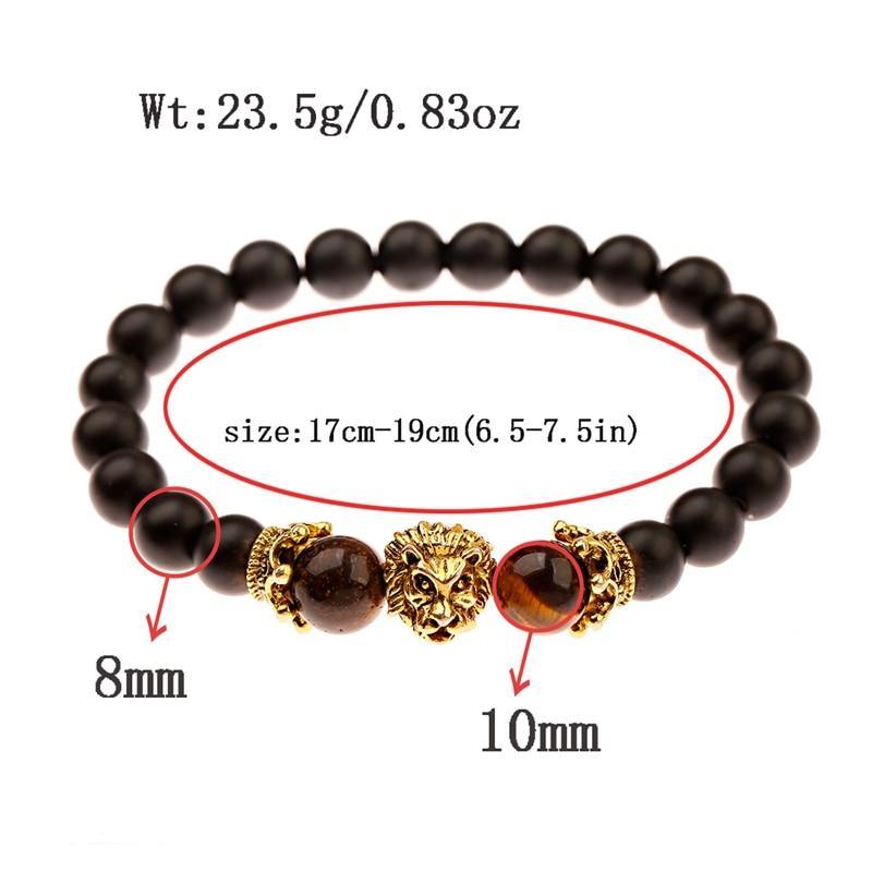 New Classic Crown Lion Elegant Bracelet Luxury For Men Fashion Tiger Eye Onyx Stone Handmade Beaded Charm Modern Bracelet For Women Jewelry