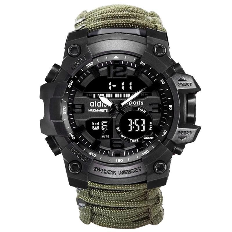 Military Survival Men Watch With Compass/whistle /scraper/Waterproof 30M Outdoor Men Sports G Style -Shock Watch Relogio Masculino
