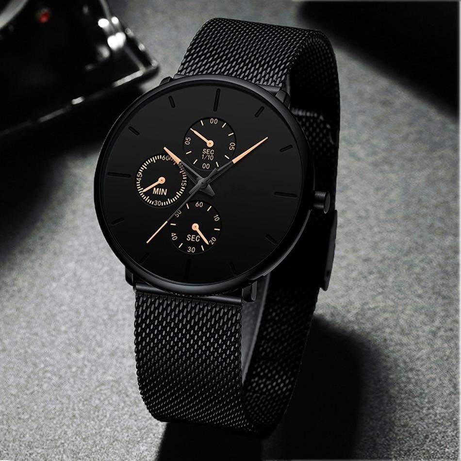 Relogio Masculino Unisex Woman and Men Quartz Watch In Casual Slim Mesh Style Designer Sport Watch