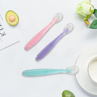 Baby Soft Silicone Spoon Color Temperature Sensing Spoon Children Food For Baby Boys Or Girls Feeding Tools