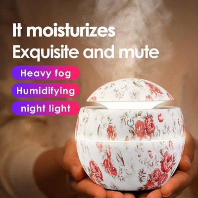 Mini Air Humidifier Ultrasonic USB Aroma Wood Grain LED Night Light Electric Essential Oil Diffuser Aromatherapy Home