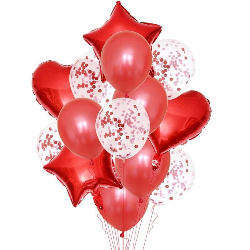 14Pcs Multi Confetti Balloons For Happy Birthday Party Balloons In Several Luxury Variant Helium Ballons For Celebrations for Boy Girls and Babies party