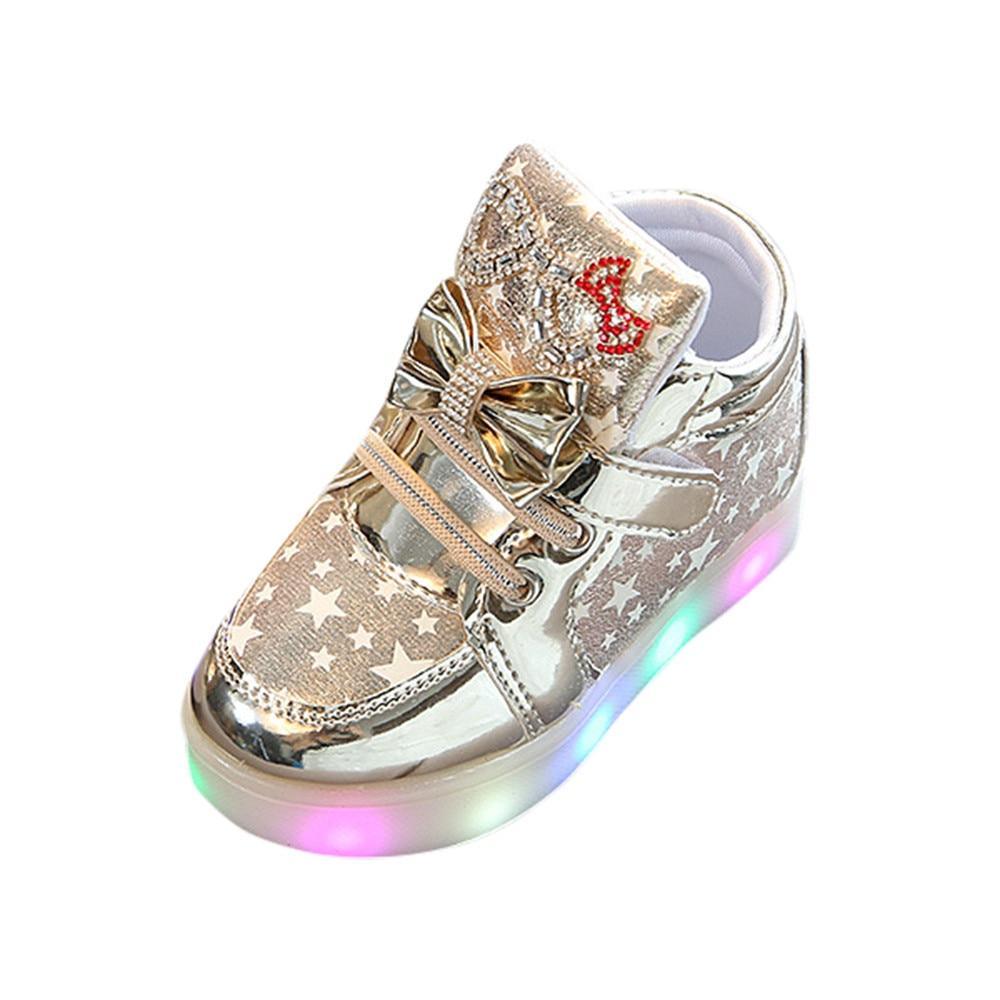 Modern Trend NEW Fashion Style Baby Fashion Sneakers For Children Girls Star Luminous Child Casual Colorful Light LED Shoes Sneakers