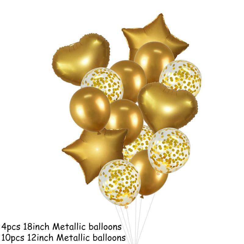 14Pcs Multi Confetti Balloons For Happy Birthday Party Balloons In Several Luxury Variant Helium Ballons For Celebrations for Boy Girls and Babies party