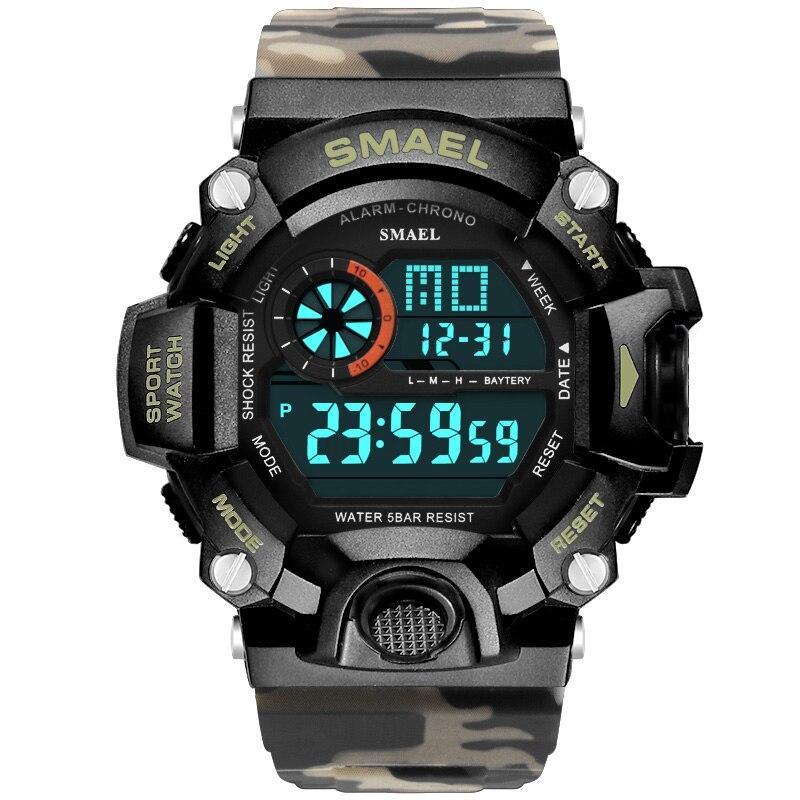 Digital Mens Sports Waterproof 50 M Watches With Auto Date relogio masculino Army Military Sports Unisex Watch