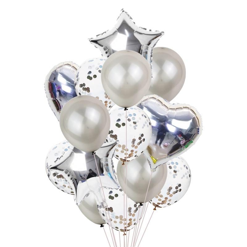 14Pcs Multi Confetti Balloons For Happy Birthday Party Balloons In Several Luxury Variant Helium Ballons For Celebrations for Boy Girls and Babies party
