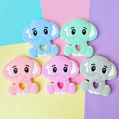 Cartoons Silicone Teether Mini Elephant Animal Rodents Chewable Toys Products For Parents Baby Boys And Girls