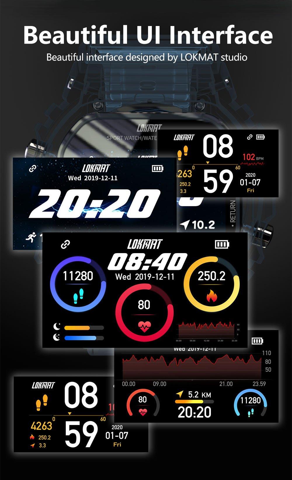 Military Ocean Army Smart Watch For Menand Woman For Fitness and Sport With Tracker Blood Pressure Message Push Heart Rate Monitor and Clock Smartwatc For Android