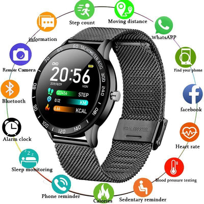 Modern Luxury New Smart Watch For Men and Women LED Color Screen And With Heart Rate Blood Pressure Tracker With Multi-Function Mode Sport Smartwatch fitness Tracker