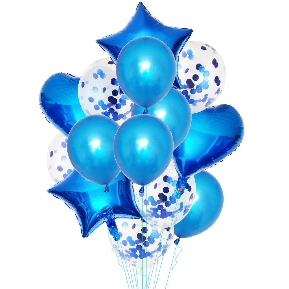 14Pcs Multi Confetti Balloons For Happy Birthday Party Balloons In Several Luxury Variant Helium Ballons For Celebrations for Boy Girls and Babies party