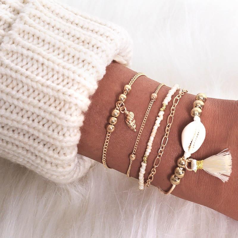 Boho Rose Map Bracelets & Bangles for Women Bohemian Round Charm Bracelet Set Fashion Multilayer Accessories Luxury Jewelry