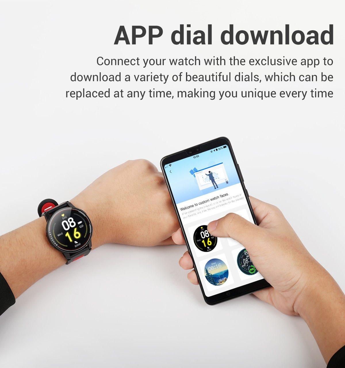 New Proffesional Smart Watch With IP68 Waterproof Protection Sport Men Women Bluetooth Smartwatch Fitness Tracker Heart Rate Monitor For Android IOS