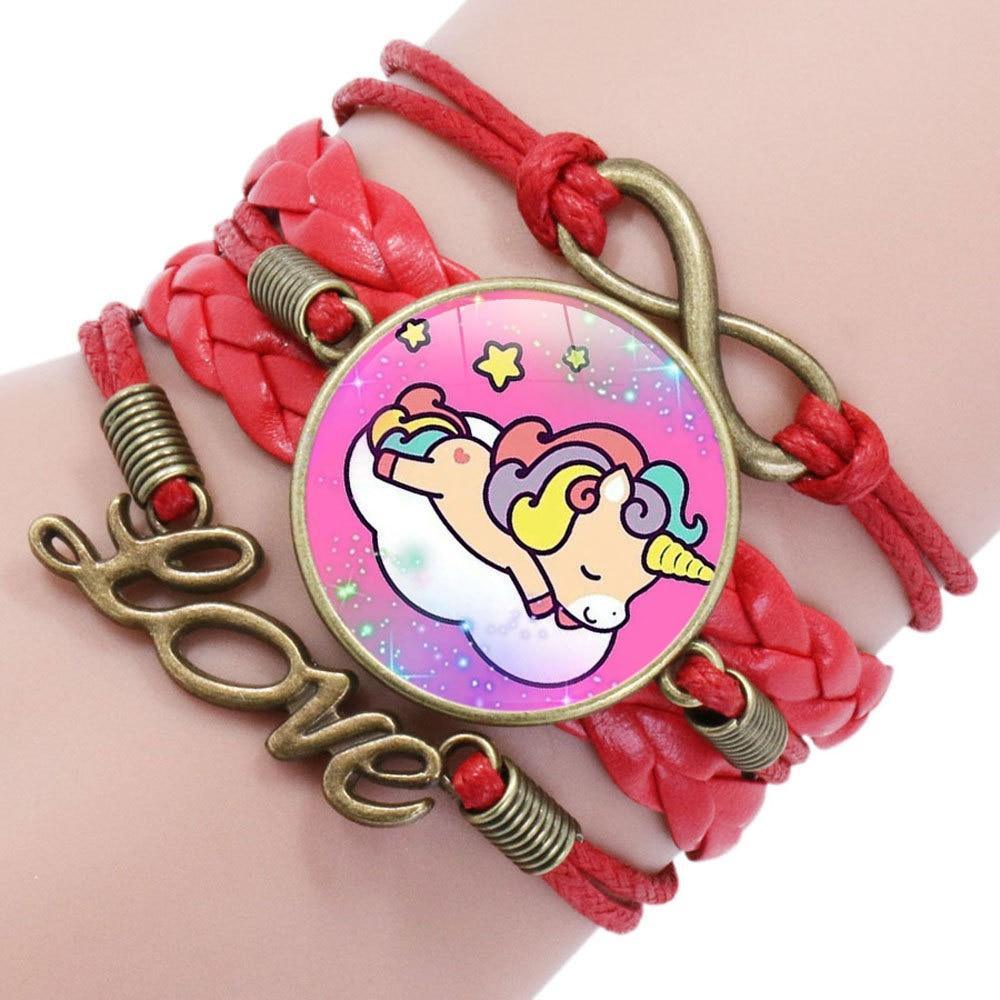 Intereting Unicorn Braided Kids Bracelet for Girls Friendship Bracelets Jewelry Multi-layer Charm Fashion Bracelet