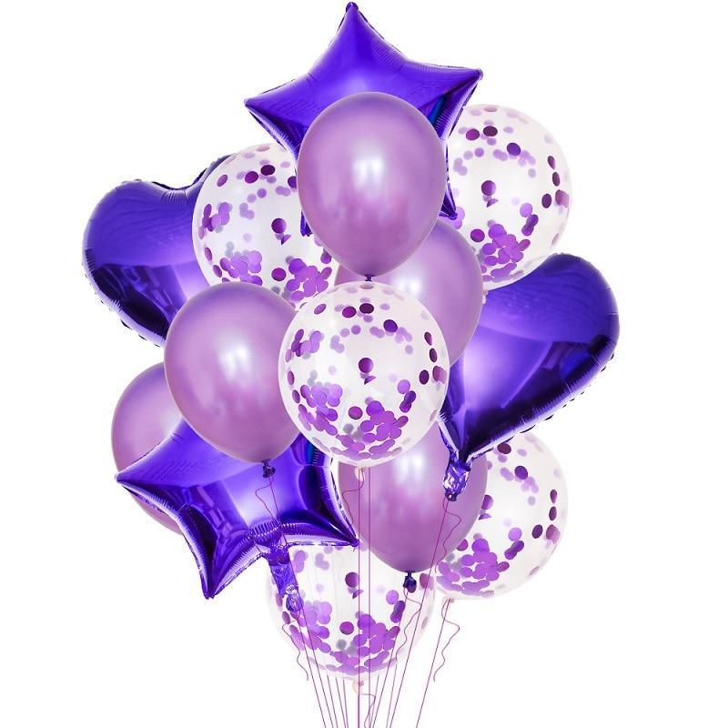 14Pcs Multi Confetti Balloons For Happy Birthday Party Balloons In Several Luxury Variant Helium Ballons For Celebrations for Boy Girls and Babies party