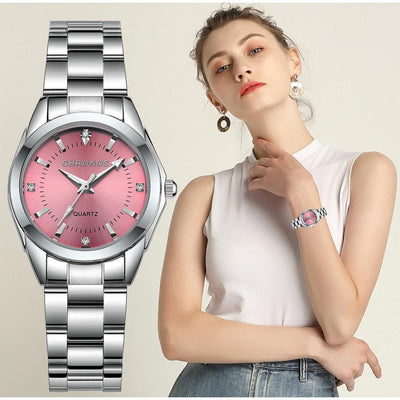 New STEVVEX Women Luxury Rhinestone Stainless Steel Quartz Watches Ladies Business Watch WIth Japanese Quartz Movement For Women and Girls