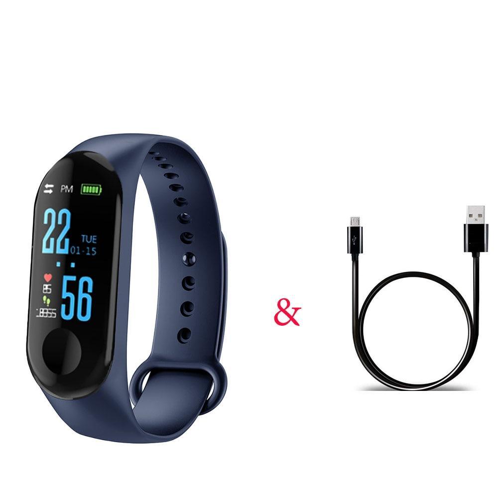 Proffesional Smart Sport Watch With Band Blood Pressure Monitor and Bracelet M3Plus Wristband for Men and Women In Modern Design