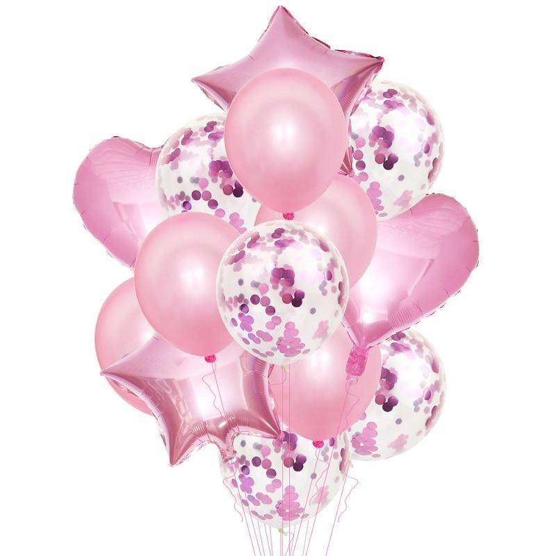 14Pcs Multi Confetti Balloons For Happy Birthday Party Balloons In Several Luxury Variant Helium Ballons For Celebrations for Boy Girls and Babies party