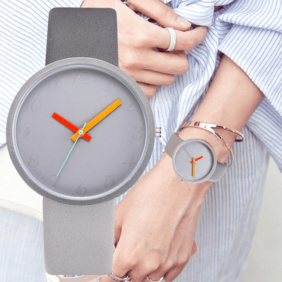 Modern Women Watch Gray Contrast Quartz Watch For Watch Lovers Unisex Casual Modern Style