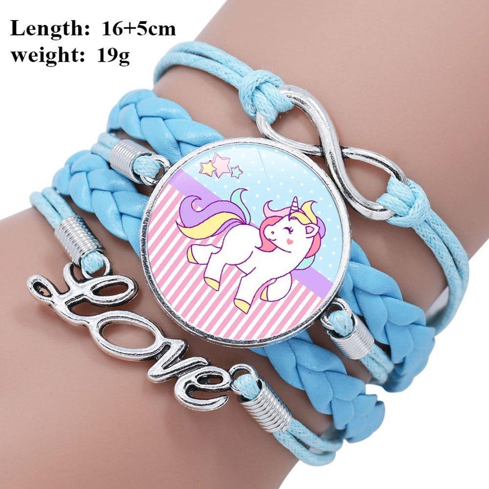 Intereting Unicorn Braided Kids Bracelet for Girls Friendship Bracelets Jewelry Multi-layer Charm Fashion Bracelet