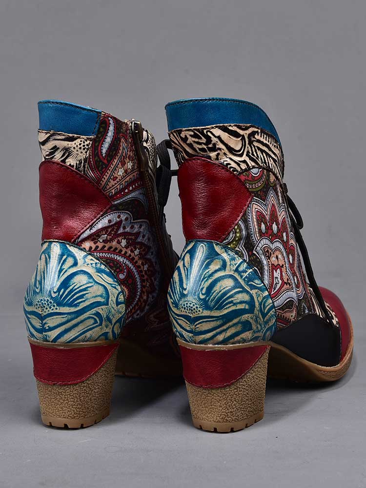 Dalia Leather Bohemian Ankle Boots