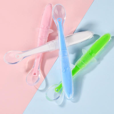 Baby Full Silicone Soft Training Spoon Children Tableware Perfect Gift For Parents Baby Boys Or Girls Unique Design