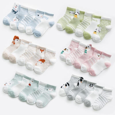 5 Pairs Infant Mesh Thin Cotton Socks For Newborn Baby Girls And Boy Clothes Accessories