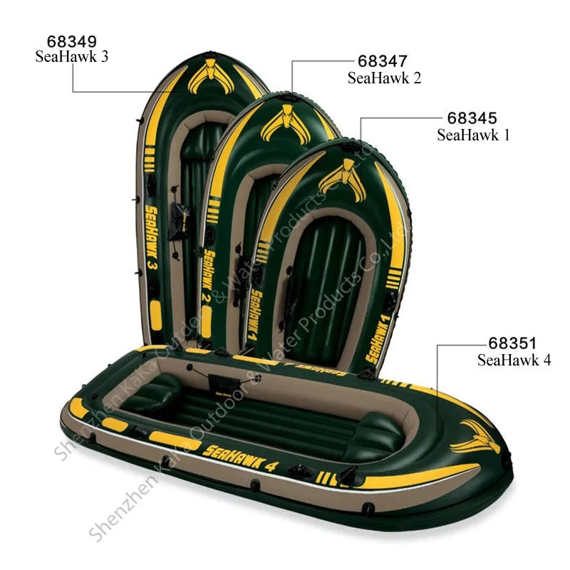 Intex seahawk 4 person 351x145x48cm pvc inflatable boat pvc sport fishing boat 68351 aluminium paddle pump dinghy raft A06007