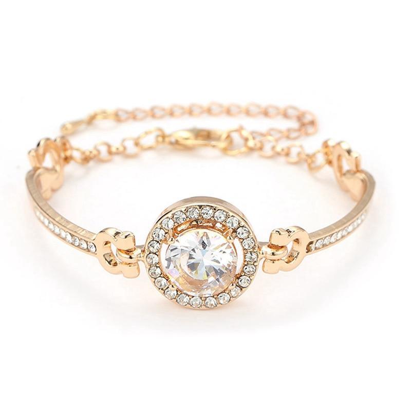 Luxury Diamond Shiny Fashion Luxury Jewelry Zircon Multi-Layer Bangle Bracelet High Quality Rhinestone Charm Bracelet for Women and Girls