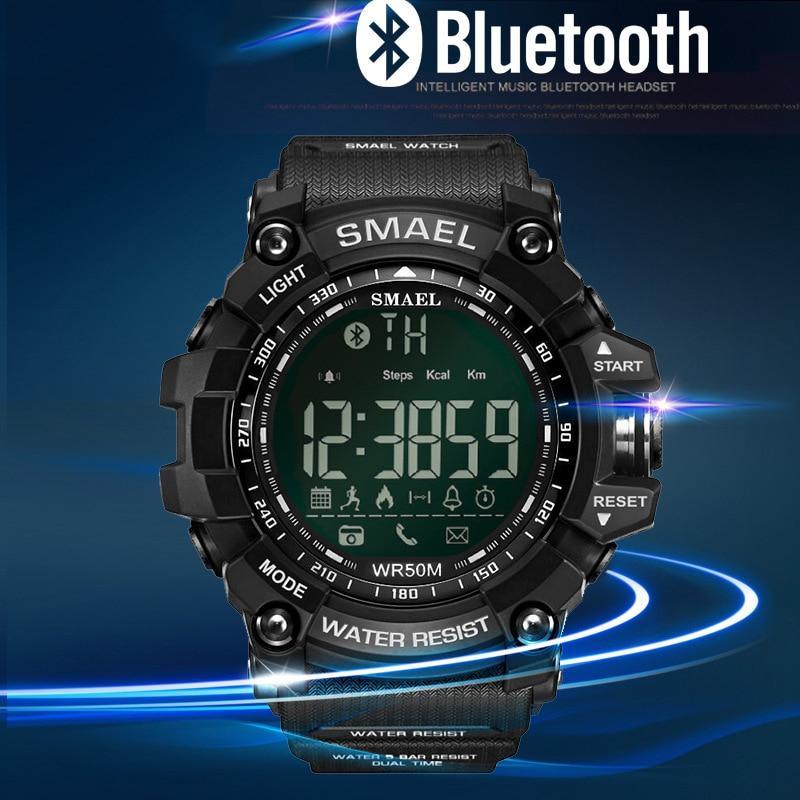 Smart Sport Mens Chronograph Watch Sport Stop Army Military Multifunction Waterproof 50M LED Digital Watch for Man