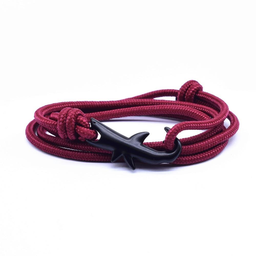 Nylon Rope Chain Luxury Bracelets For Women And Men Ocean Shark Charm Bracelet Popular Jewelry Anchor Bracelet Style