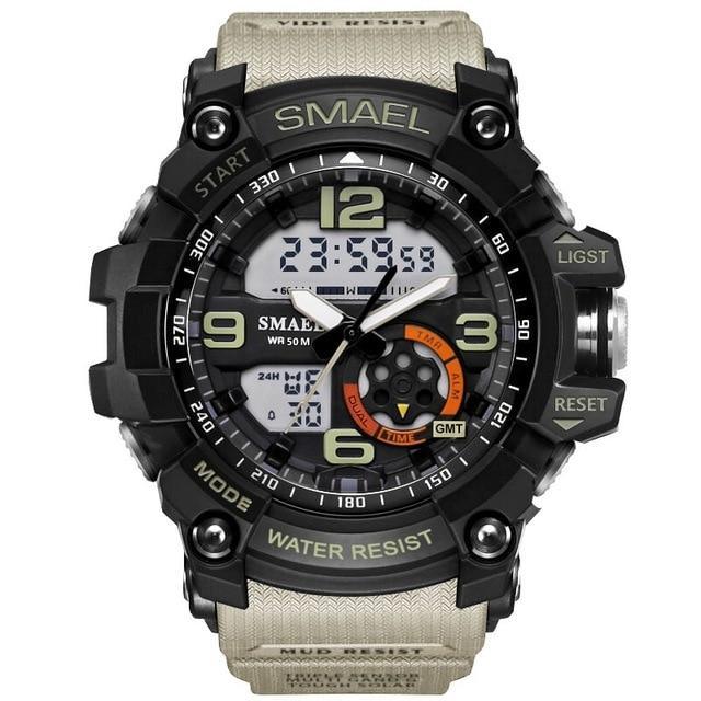 NEW Sport Analog-Digital Watch For Men and Woman Waterresistant 50M Professional Waterproof Quartz Large Dial Military Wristwatches With Night Mode