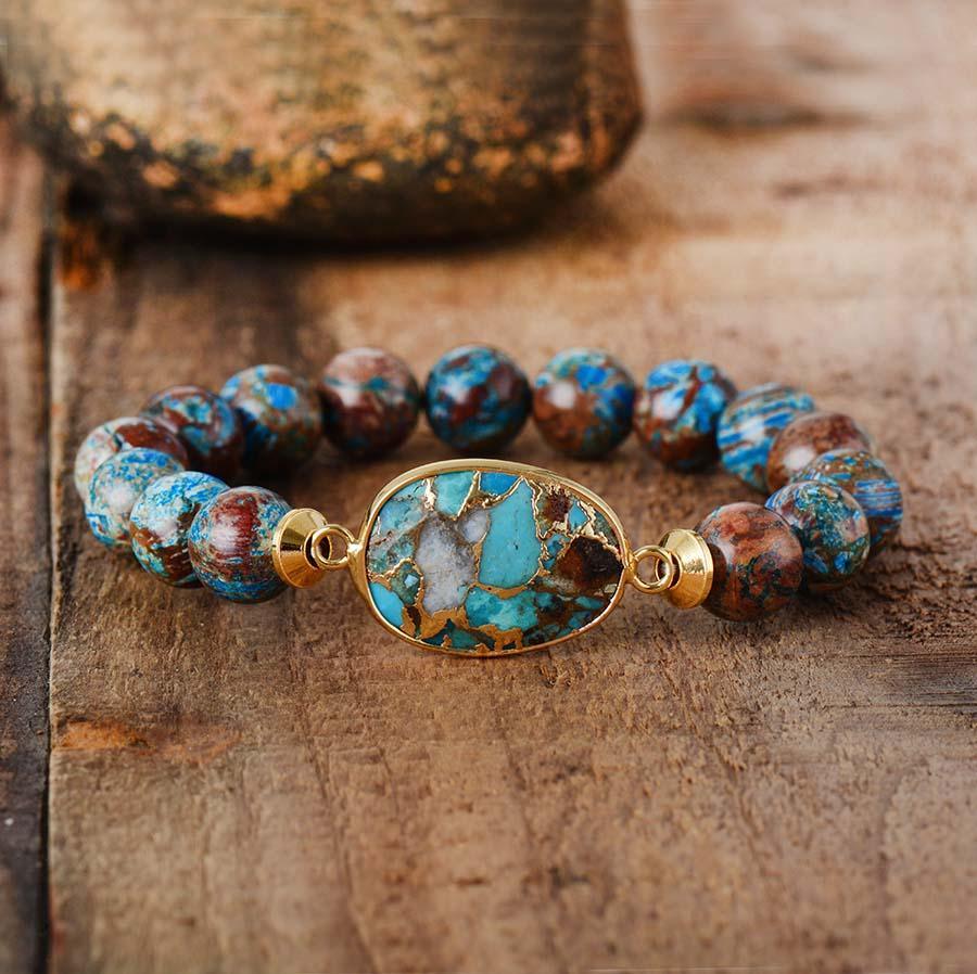 Handamde Men and Woman Bracelet Stone Tibetan Beads Women Stretchy Bracelets Yoga Elastic Charm Bracelets Luxury Jewelry