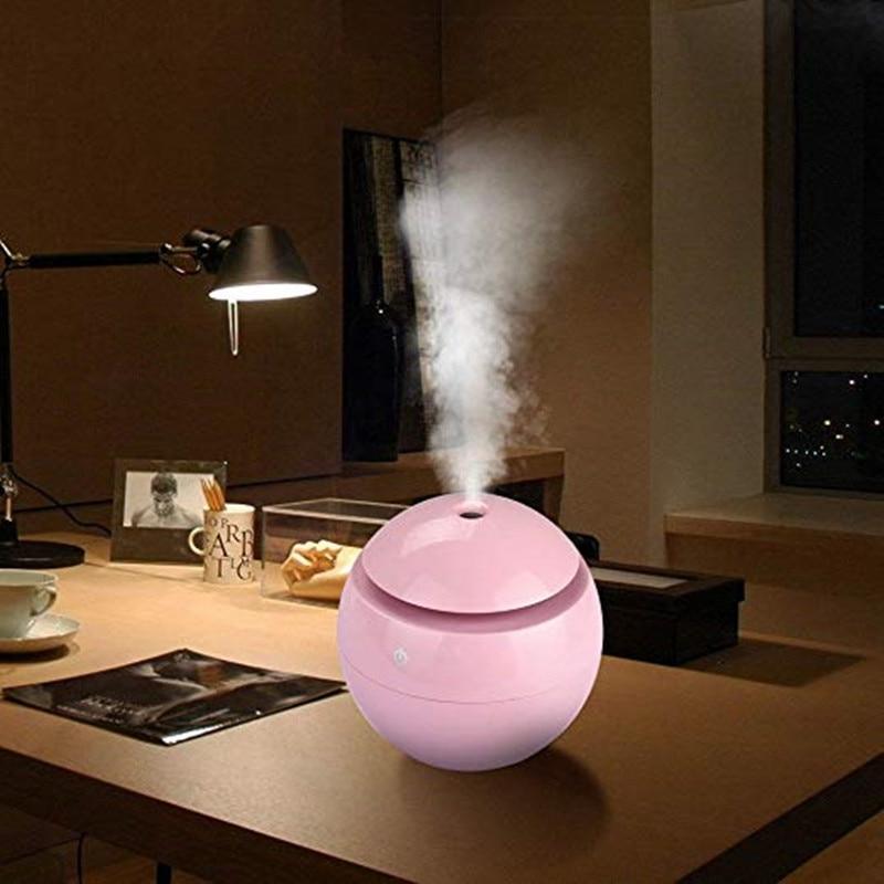 130ML USB Aroma Diffuser Ultrasonic Cool Mist Humidifier Air 7 Color Change LED Night Light For Office Home