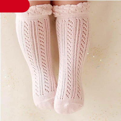 Modern Baby Girl Pure Cotton Summer High knee Mesh Breathable Cotton Long Girl Socks
