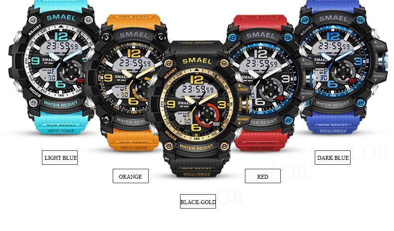 NEW Sport Analog-Digital Watch For Men and Woman Waterresistant 50M Professional Waterproof Quartz Large Dial Military Wristwatches With Night Mode
