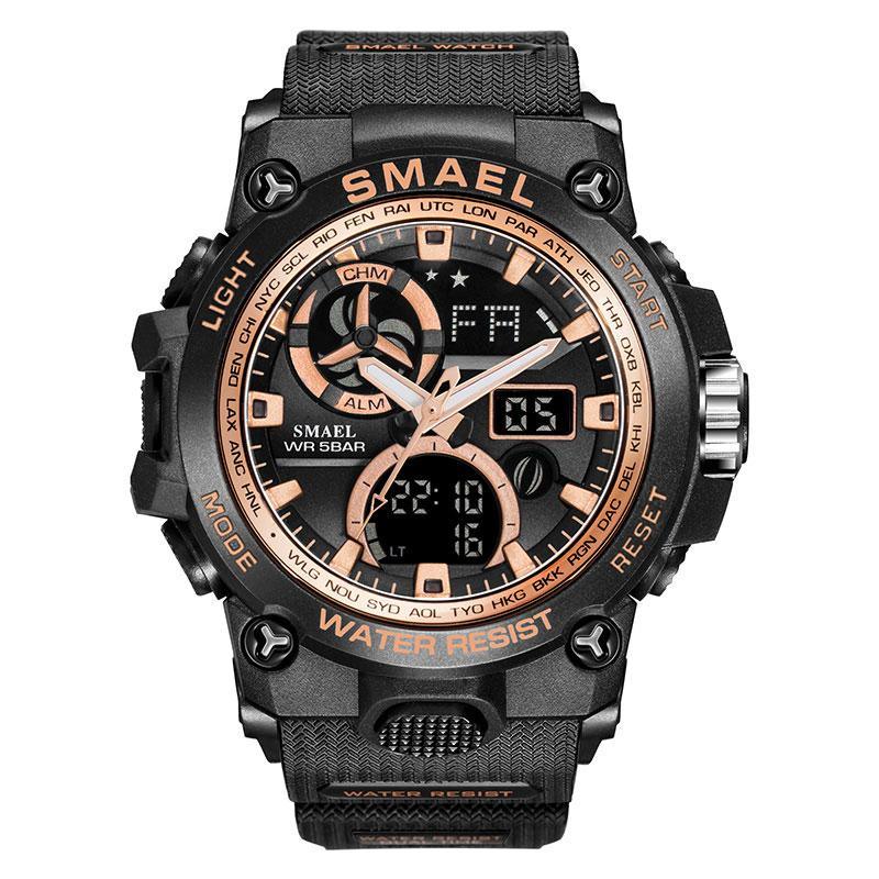 Sport Watch For Men WIth Dual Time Waterproof 50M Miliatry Watches Chronograph Alarm Army Wristwatch