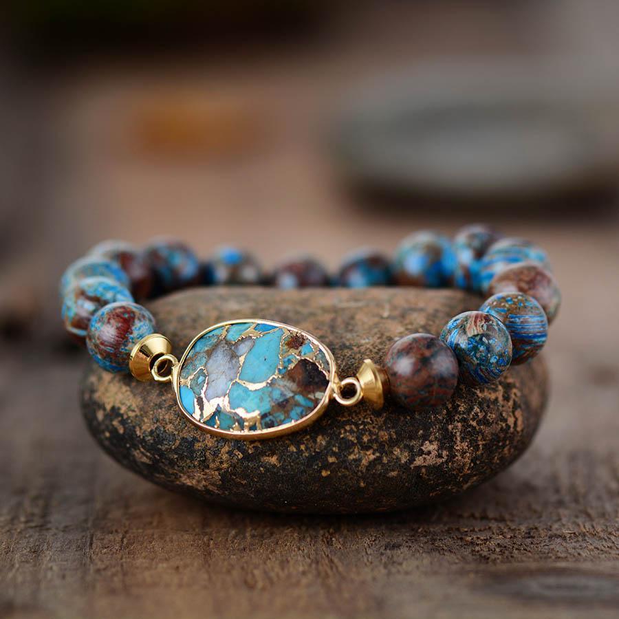 Handamde Men and Woman Bracelet Stone Tibetan Beads Women Stretchy Bracelets Yoga Elastic Charm Bracelets Luxury Jewelry