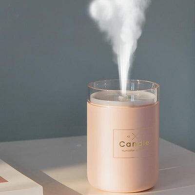 280ML Ultrasonic Air Humidifier Candle Romantic Soft Light USB Essential Oil Diffuser Car Aroma Mist Maker