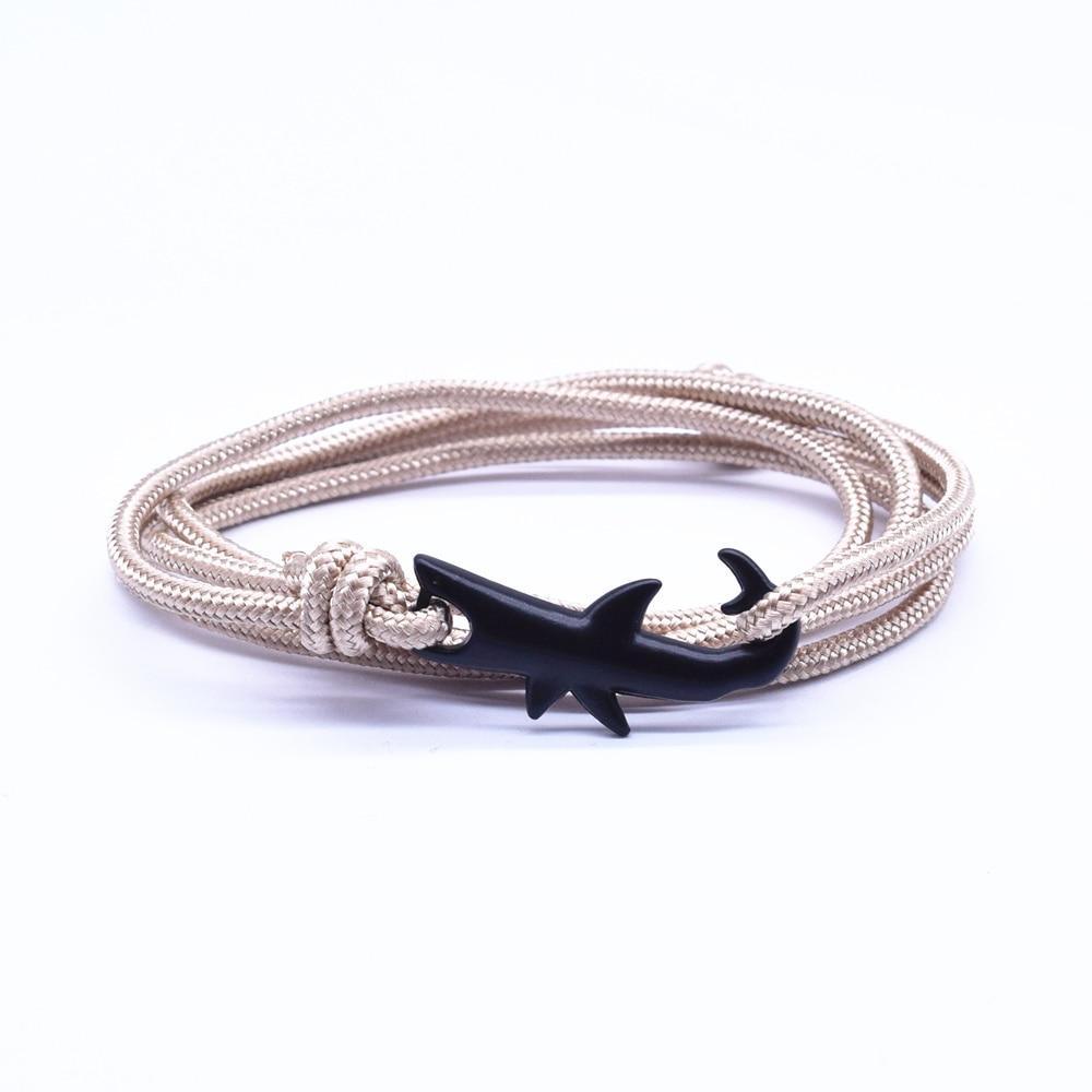 Nylon Rope Chain Luxury Bracelets For Women And Men Ocean Shark Charm Bracelet Popular Jewelry Anchor Bracelet Style