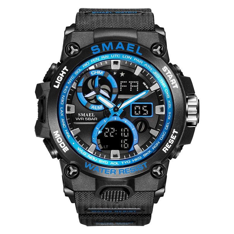 Sport Watch For Men WIth Dual Time Waterproof 50M Miliatry Watches Chronograph Alarm Army Wristwatch