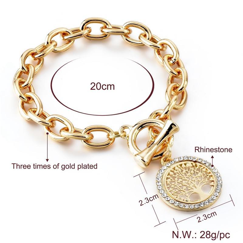 Modern New Fashion Elegant Chain Medalon Bracelet Amazing Luxury Classic Bracelet Women's Gold Bracelets Vintage Tree Of Life