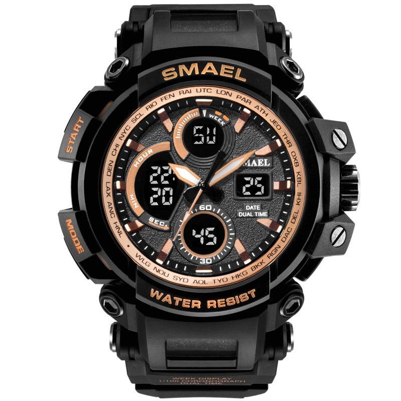 Red Modern Sport Waterproof 50M Men Watches With LED Digital Display In Military Armi Relogio Masculino Style
