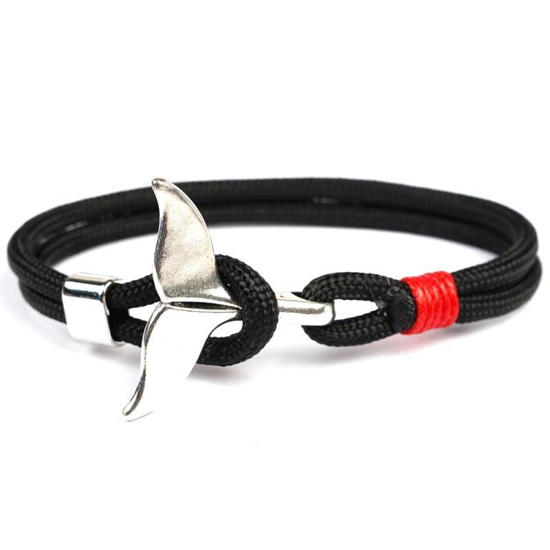 Fashion Whale Tail Bracelets For Men And Women Charm Survival Rope Chain Bracelet Male Wrap Metal Hooks