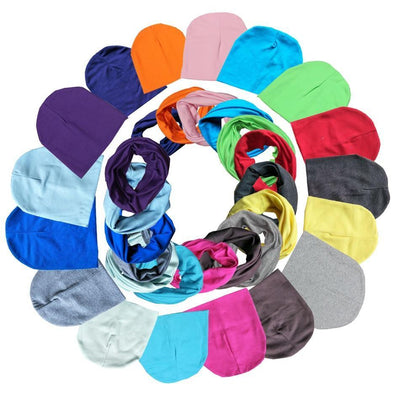 Baby Boys & Girls Cap Cotton Scarf Beanie Infant Knitted For Toddlers Children Set For Baby Kids